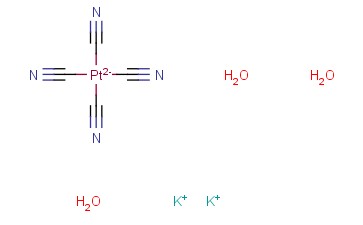 四氰基<span class='lighter'>铂</span>(II)<span class='lighter'>酸</span><span class='lighter'>钾</span>三水