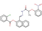 1-(2-(2-(2-NITROPHENOXY)PROPANOYL)CARBOHYDRAZONOYL)-2-NAPHTHYL <span class='lighter'>2-CHLOROBENZOATE</span>