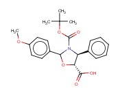 (<span class='lighter'>4S</span>,5R)-2-(4-METHOXYPHENYL)-N-T-BOC-4-PHENYL-OXAZOLIDINE-5-<span class='lighter'>CARBOXYLIC</span> ACID