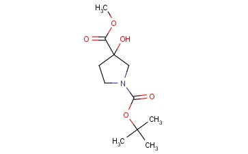 METHYL <span class='lighter'>1-BOC-3-HYDROXYPYRROLIDINE-3-CARBOXYLATE</span>