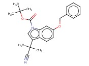 3-(1-氰基-1-甲基乙基)-6-(苯基<span class='lighter'>甲</span>氧基)-1H-吲哚-1-<span class='lighter'>羧酸</span>-1,1-<span class='lighter'>二甲</span>基乙<span class='lighter'>酯</span>