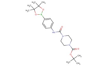<span class='lighter'>tert-butyl</span> 4-((4-(<span class='lighter'>4,4,5,5-tetramethyl-1,3,2-dioxaborolan-2-yl</span>)phenyl)carbamoyl