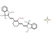 2-((E)-2-(2-<span class='lighter'>甲</span><span class='lighter'>氧基</span>-3-[(E)-2-(1,3,3-三甲基-1,3-二氢-2H-<span class='lighter'>吲哚</span>-2-亚基)乙亚基]-1-环己烯-1-基)乙烯基)-1,3,3-三甲基-3H-<span class='lighter'>吲哚</span>鎓高氯酸盐