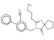 4-[(2-BUTYL-4-OXO-<span class='lighter'>1,3</span>-DIAZASPIRO[4.4]NON-1-EN-3-<span class='lighter'>YL</span>)METHYL]BIPHENYL-2-CARBONITRILE