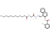 1-(2-((DODECANOYLAMINO)ACETYL)CARBOHYDRAZONOYL)-2-NAPHTHYL <span class='lighter'>2-CHLOROBENZOATE</span>