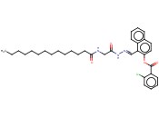 1-(2-((TETRADECANOYLAMINO)ACETYL)CARBOHYDRAZONOYL)-2-NAPHTHYL <span class='lighter'>2-CHLOROBENZOATE</span>
