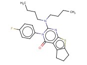 2-(DIBUTYLAMINO)-3-(4-FLUOROPHENYL)-6,7-DIHYDRO-3H-CYCLOPENTA[4,5]THIENO[2,3-D]PYRIMIDIN-4(5H)-ONE