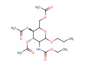 ACETIC ACID 3-<span class='lighter'>ACO-2-ACO</span>-ME-5-ETHOXYCARBONYLAMINO-6-PROPOXY-4H-PYRAN-4-YL ESTER
