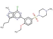 1H-PYRAZOLO[4,3-D]PYRIMIDINE, 7-CHLORO-5-[2-ETHOXY-5-[(4-METHYL-1-PIPERAZINYL)SULFONYL]PHENYL]-1-METHYL-3-PROPYL-