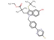 1H-INDOLE-2-PROPANOIC ACID, 3-[(1,1-DIMETHYLETHYL)THIO]-1-[[4-(5-FLUORO-2-PYRIMIDINYL)PHENYL]METHYL]-5-HYDROXY-ALPHA,ALPHA-DIMETHYL-, ETHYL ESTER