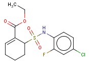 ETHYL 6-[N-(4-CHLORO-2-FLUOROPHENYL)SULFAMOYL]CYCLOHEX-1-ENE-1-CARBOXYLATE