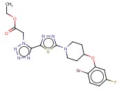 ETHYL 2-(5-(5-(4-(2-BROMO-5-FLUOROPHENOXY)PIPERIDIN-1-YL)-1,3,4-THIADIAZOL-2-YL)-1H-TETRAZOL-1-YL)ACETATE