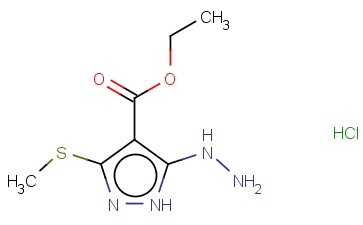 5-肼基-3-甲硫基-4-吡唑甲酸<span class='lighter'>乙</span><span class='lighter'>酯</span><span class='lighter'>盐酸盐</span>