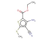 ETHYL 3-<span class='lighter'>AMINO</span>-4-CYANO-5-(<span class='lighter'>METHYLTHIO</span>)THIOPHENE-2-CARBOXYLATE