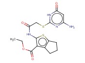 ETHYL 2-(([(4-AMINO-6-OXO-1,6-DIHYDRO-2-PYRIMIDINYL)THIO]ACETYL)AMINO)-5,6-DIHYDRO-4H-CYCLOPENTA[B]THIOPHENE-3-CARBOXYLATE
