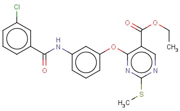 ETHYL 4-(3-[(3-CHLOROBENZOYL)AMINO]PHENOXY)-2-(METHYLSULFANYL)-5-PYRIMIDINECARBOXYLATE