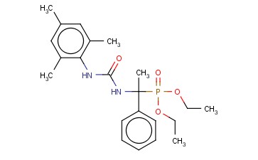 DIETHYL 1-(((MESITYLAMINO)CARBONYL)AMINO)-1-PHENYLETHYLPHOSPHONATE