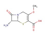 7-氨基-3-<span class='lighter'>甲</span>氧基-8-氧代-5-硫<span class='lighter'>杂</span>-1-<span class='lighter'>氮</span><span class='lighter'>杂</span>双<span class='lighter'>环</span>[4.2.0]辛-2-烯-2-羧酸
