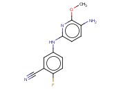 5-[(5-AMINO-6-METHOXYPYRIDIN-2-YL)AMINO]-<span class='lighter'>2-FLUOROBENZONITRILE</span>