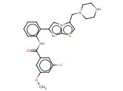 3-FLUORO-5-METHOXY-N-(2-(3-(PIPERAZIN-1-YLMETHYL)IMIDAZO[2,1-B]THIAZOL-6-YL)PHENYL)BENZAMIDE