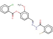 4-(2-(2-FLUOROBENZOYL)CARBOHYDRAZONOYL)-2-METHOXYPHENYL <span class='lighter'>2-CHLOROBENZOATE</span>