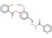 2-METHOXY-4-(2-(3-PYRIDINYLCARBONYL)CARBOHYDRAZONOYL)PHENYL <span class='lighter'>2-CHLOROBENZOATE</span>