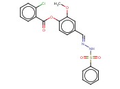 2-METHOXY-4-(2-(PHENYLSULFONYL)CARBOHYDRAZONOYL)PHENYL <span class='lighter'>2-CHLOROBENZOATE</span>