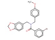 BENZAMIDE, N-(1,3-BENZODIOXOL-5-YLMETHYL)-3-BROMO-N-[(4-METHOXYPHENYL)METHYL]-