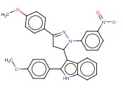 2-(4-METHOXYPHENYL)-3-[5-(4-METHOXYPHENYL)-2-(3-NITROPHENYL)-3,4-DIHYDROPYRAZOL-3-YL]-1H-INDOLE