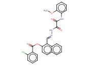 1-(2-((2-METHOXYANILINO)(OXO)AC)CARBOHYDRAZONOYL)-2-NAPHTHYL <span class='lighter'>2-CHLOROBENZOATE</span>