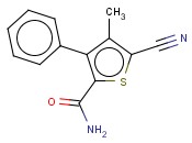 <span class='lighter'>5-CYANO-4-METHYL-3-PHENYL-2-THIOPHENECARBOXAMIDE</span>