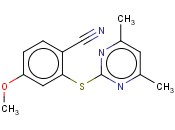 2-[(4,6-DIMETHYLPYRIMIDIN-2-YL)SULFANYL]-<span class='lighter'>4-METHOXYBENZONITRILE</span>