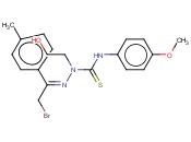 N-(4-METHOXYPHENYL)-2-[2-BROMO-1-(4-METHYLPHENYL)ETHYLIDENE]-1-(2-HYDROXYETHYL)HYDRAZINE-1-CARBOTHIOAMIDE