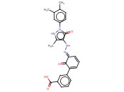 3-(5-[2-[2-(3,4-DIMETHYLPHENYL)-5-METHYL-3-OXO-2,3-DIHYDRO-1H-PYRAZOL-4-YL]HYDRAZIN-1-YLIDENE]-6-OXOCYCLOHEXA-1,3-DIEN-1-YL)BENZOIC ACID