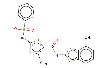 4-METHYL-N-(4-METHYL-2-BENZOTHIAZOLYL)-2-[(PHENYLSULFONYL)AMINO]-5-THIAZOLECARBOXAMIDE