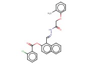 1-(2-((2-METHYLPHENOXY)ACETYL)CARBOHYDRAZONOYL)-2-NAPHTHYL <span class='lighter'>2-CHLOROBENZOATE</span>