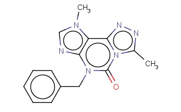 5H-1,2,4-TRIAZOLO(3,4-I)PURIN-5-ONE, 6,9-DIHYDRO-3,9-DIMETHYL-6-(PHENY LMETHYL)-