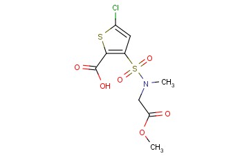 5-CHLORO-3-[N-(METHOXYCARBONYLMETHYL)-N-METHYLSULFAMOYL]-<span class='lighter'>THIOPHENE</span>-2-CARBOXYLIC ACID METHYL ESTER