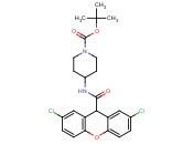 <span class='lighter'>tert-butyl</span> 4-(2,7-dichloro-9H-xanthene-9-carboxamido)piperidine-1-<span class='lighter'>carboxylate</span>
