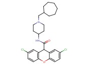 2,7-dichloro-N-(1-(cycloheptylmethyl)piperidin-4-yl)-9H-xanthene-9-<span class='lighter'>carboxamide</span>