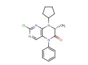 6(5H)-Pteridinone, 2-chloro-8-<span class='lighter'>cyclopentyl</span>-7,8-dihydro-7-methyl-5-phenyl-, (7R)-