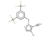 2-[[3,5-BIS(TRIFLUOROMETHYL)PHENYL]METHYL]-4-<span class='lighter'>BROMOPYRAZOLE</span>-3-CARBONITRILE