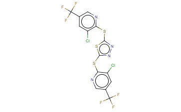 3-CHLORO-2-[(5-([3-CHLORO-5-(TRIFLUOROMETHYL)-2-PYRIDINYL]SULFANYL)-1,3,4-THIADIAZOL-2-YL)SULFANYL]-5-(TRIFLUOROMETHYL)PYRIDINE