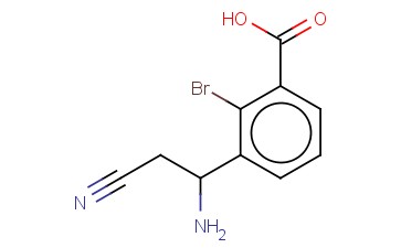 3-(1-AMINO-2-CYANOETHYL)-<span class='lighter'>2-BROMOBENZOIC</span> ACID