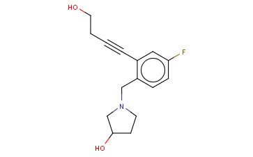 1-([4-FLUORO-2-(4-HYDROXYBUT-1-YN-1-YL)PHENYL]METHYL)PYRROLIDIN-3-OL
