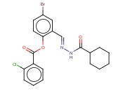 4-BROMO-2-(2-(CYCLOHEXYLCARBONYL)CARBOHYDRAZONOYL)PHENYL <span class='lighter'>2-CHLOROBENZOATE</span>