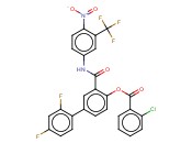 2',4'-DIFLUORO-3-(4-NITRO-3-(TRIFLUOROMETHYL)PHENYLCARBAMOYL)BIPHENYL-4-YL <span class='lighter'>2-CHLOROBENZOATE</span>