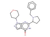 6-(1-BENZYLPYRROLIDIN-2-YL)-1-(TETRAHYDRO-2H-PYRAN-4-YL)-1H-PYRAZOLO[3,4-D]PYRIMIDIN-4(5H)-ONE