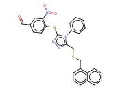 4-[(5-([(1-萘甲基)硫代]甲基)-4-苯基-4h-1,2,4-噻唑)硫代]-3-<span class='lighter'>硝基苯</span><span class='lighter'>甲醛</span>