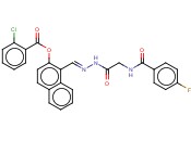 1-(2-(((4-FLUOROBENZOYL)AMINO)AC)CARBOHYDRAZONOYL)-2-NAPHTHYL <span class='lighter'>2-CHLOROBENZOATE</span>